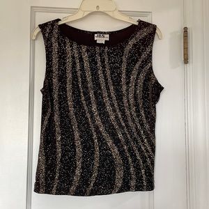 JBS sparkly shirt large black with gold and silver sparkles party shirt NYE